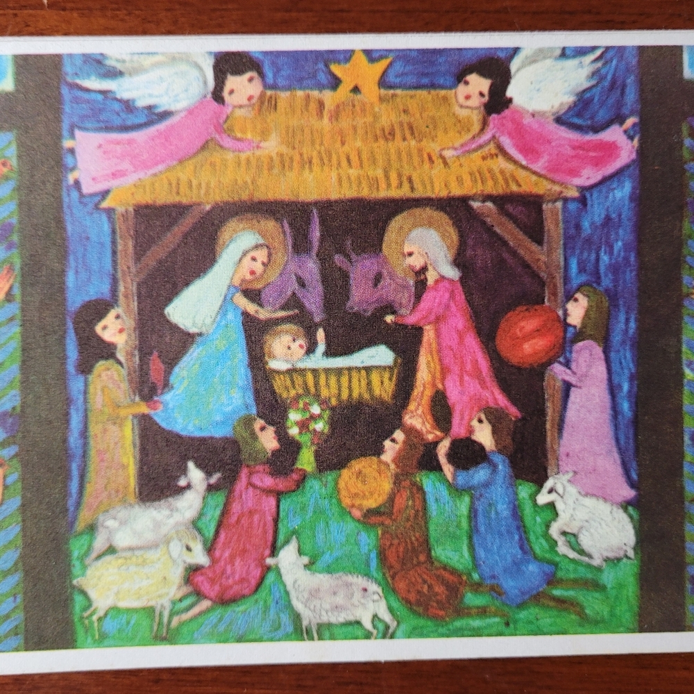 H George Caspari CHICA Printed in Belgium Vintage Christmas Card Set of 24